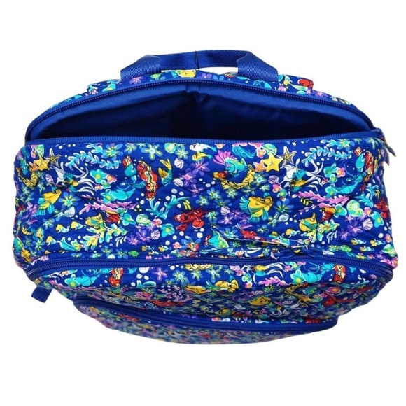 New Vera Bradley Disney Backpack Ariel Floral Deep Ultramarine Little Mermaid - Picture 6 of 7